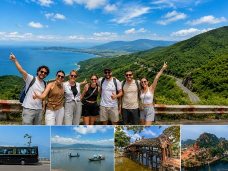 Bus Hue to Hoi An via Hai Van Pass, Marble Mountains