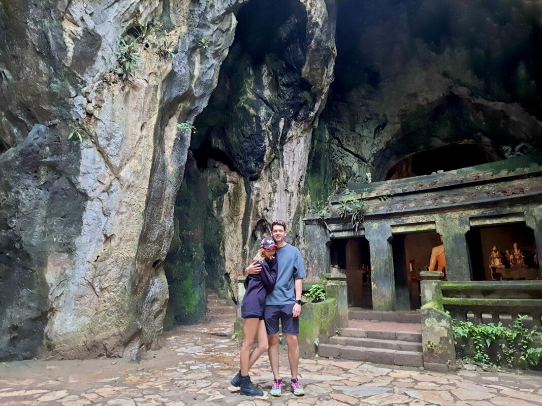 Inside a cave of Marble Mountains