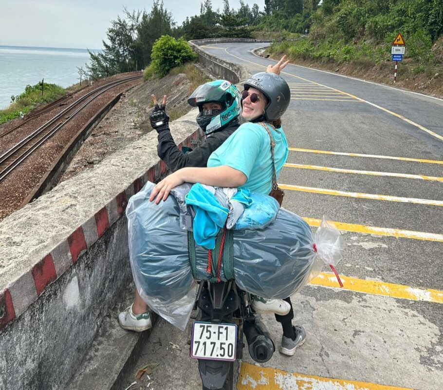 Tourist motorbike with driver