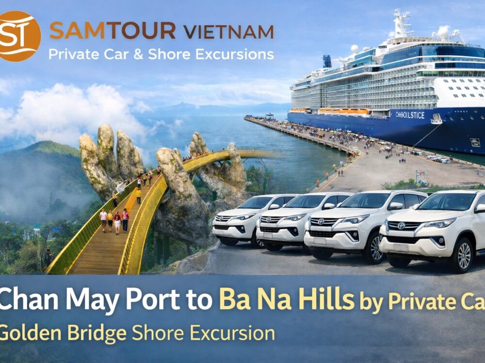 Golden Bridge Ba Na Hills shore excursion from Chan May Cruise Port Vietnam